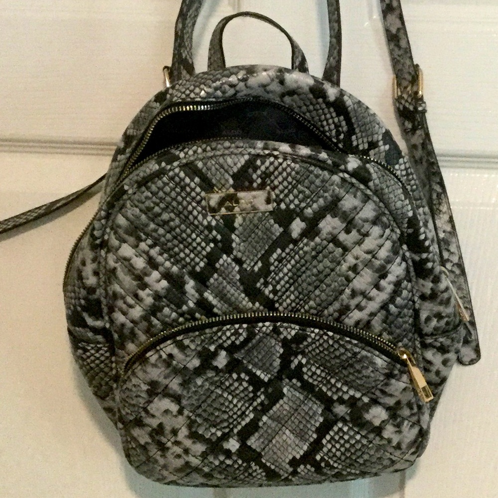 Aldo snakeskin print backpack purse